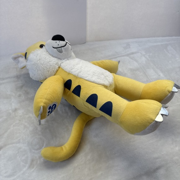 BAB Build A Bear Sabertooth Tiger Saber Tooth Yellow White‎ Stuffed Animal 17" T - Picture 5 of 12